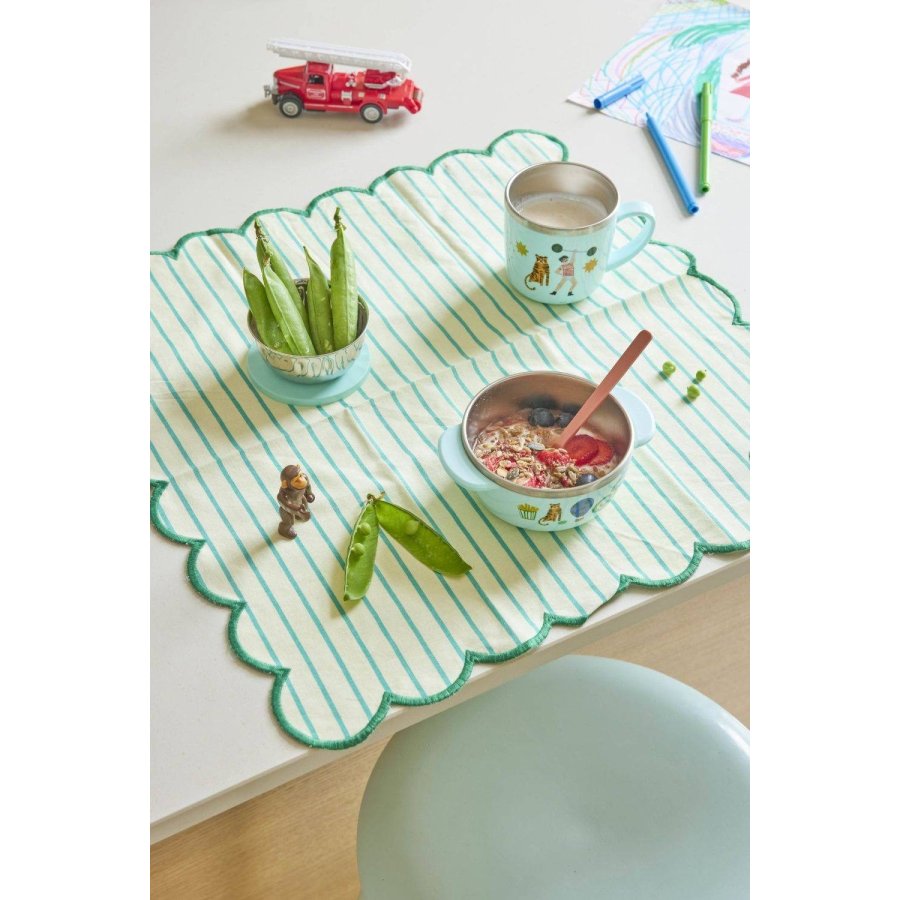 RICE Kids Sk�l m. L�g 2 stk. �8 cm, Mint/Gr�n