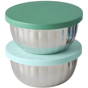 RICE Kids Sk�l m. L�g 2 stk. �8 cm, Mint/Gr�n