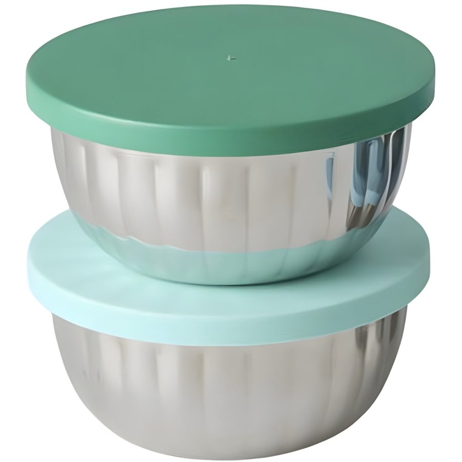 RICE Kids Sk�l m. L�g 2 stk. �8 cm, Mint/Gr�n