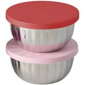 RICE Kids Sk�l m. L�g 2 stk. �8 cm, R�d/Lyser�d