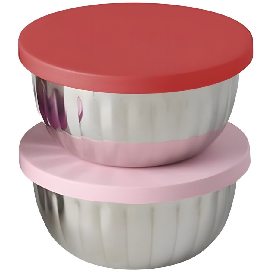 RICE Kids Sk�l m. L�g 2 stk. �8 cm, R�d/Lyser�d
