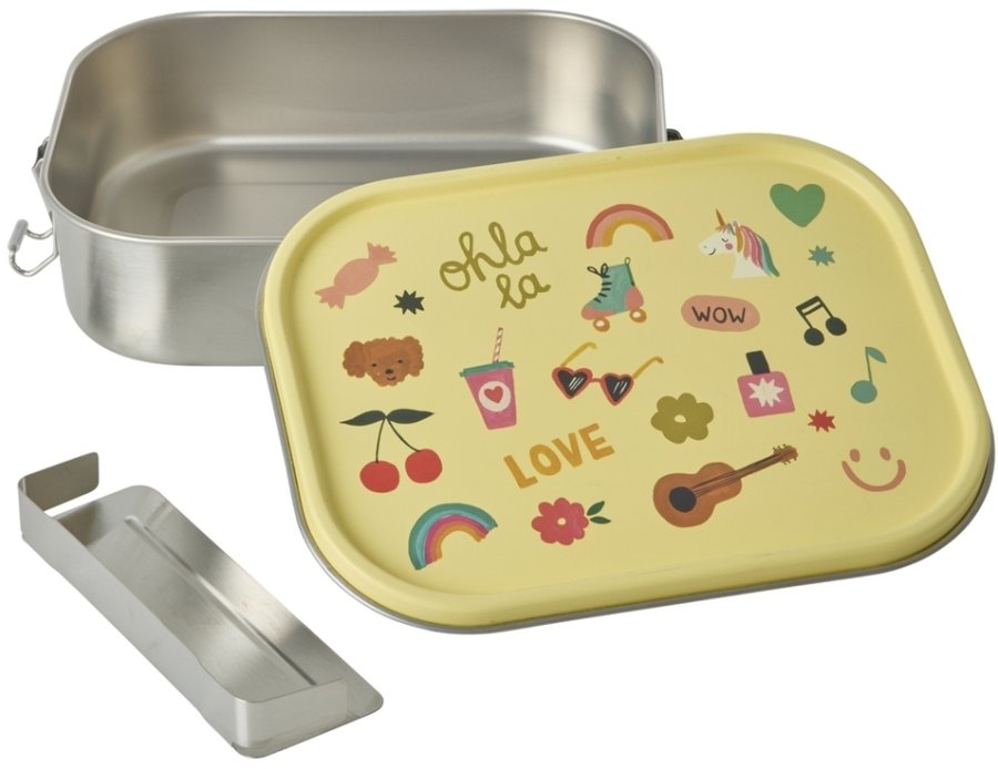 RICE KIDS Unicorn Love Brotdose 1,4 L, Soft Yellow