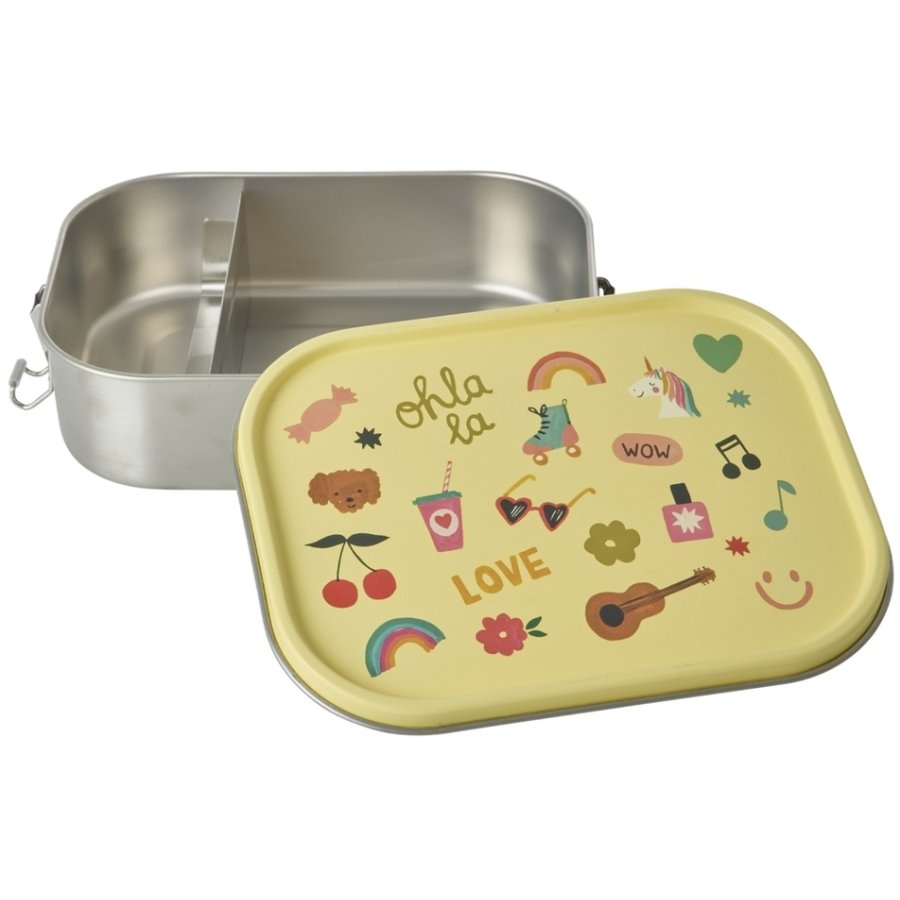 RICE KIDS Unicorn Love Brotdose 1,4 L, Soft Yellow