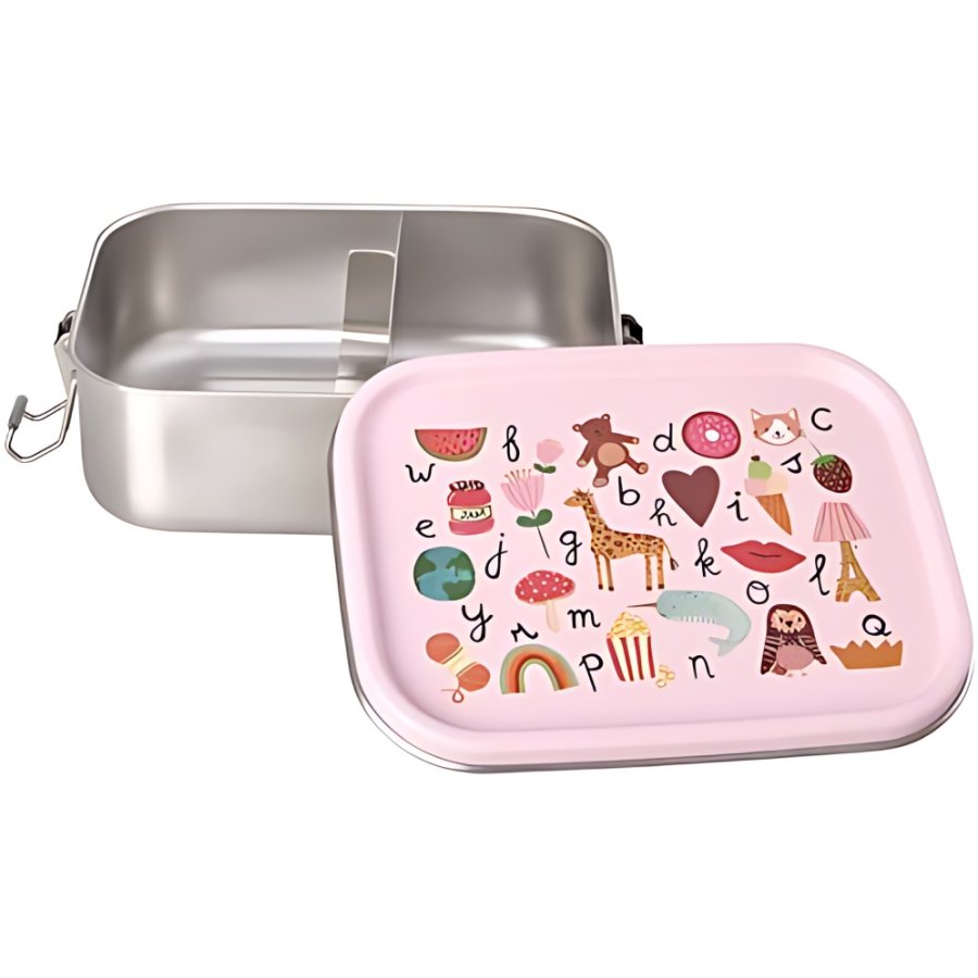 RICE KIDS Madkasse 800 ml, ABC/Pink