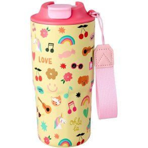 RICE KIDS Termoflaske 550 ml, Unicorn/Lys Gul