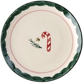 RICE Christmas Hand-Painted Teller 15 cm, Candy Cane