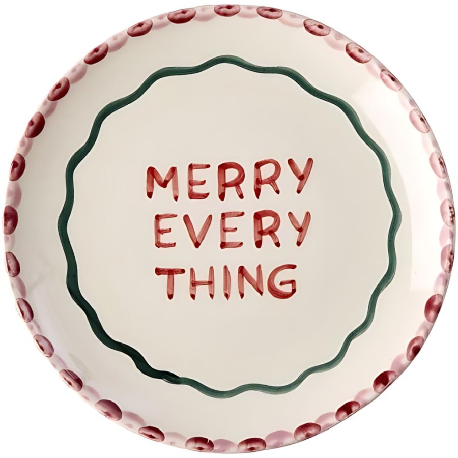 RICE Christmas Hand-Painted Teller 15 cm, Merry Everything