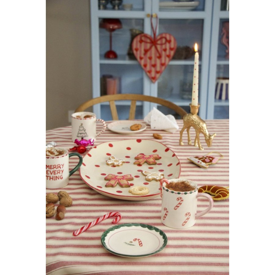 RICE Christmas Hand-Painted Tasse 42 cl, Candy Canes