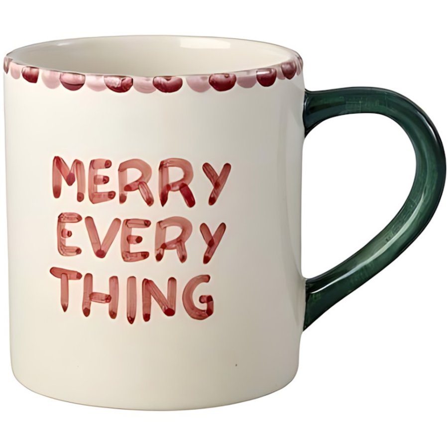 RICE Christmas Hand-Painted Tasse 42 cl, Merry Everything