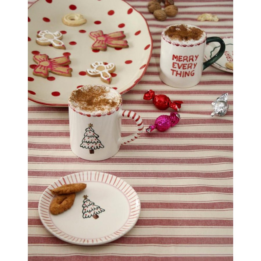 RICE Christmas Hand-Painted Tasse 42 cl, Xmas Tree