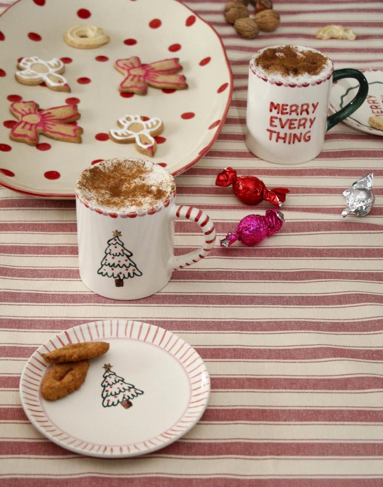 RICE Christmas Hand-Painted Tasse 42 cl, Xmas Tree