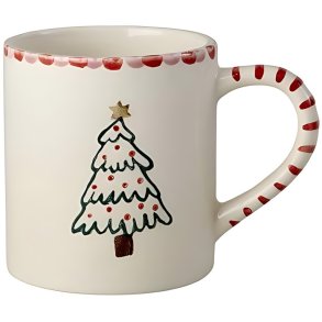 RICE Christmas Hand-Painted Tasse 42 cl, Xmas Tree