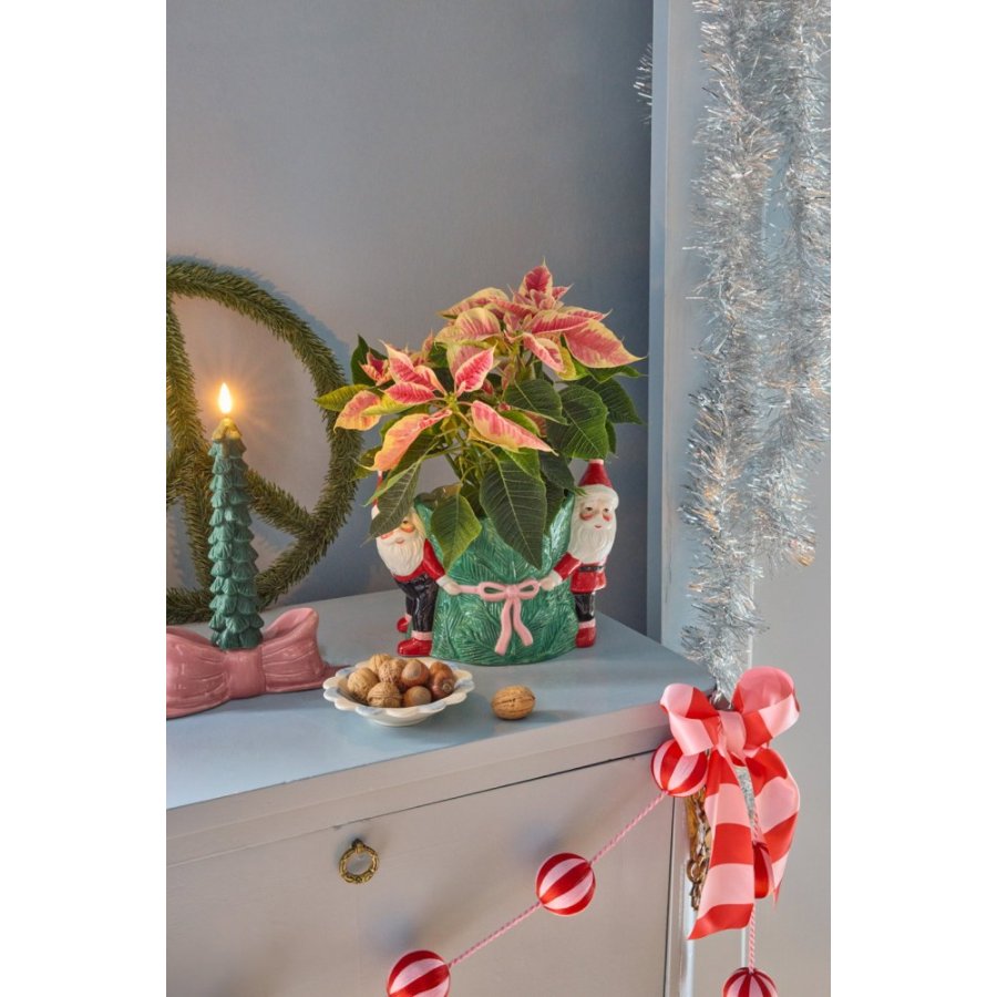 RICE Blumentopf Weihnachtsmann H18 cm, Gr�n