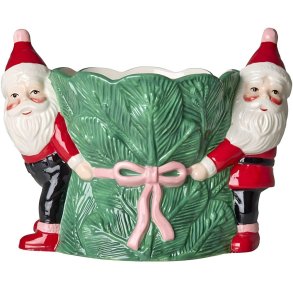 RICE Blumentopf Weihnachtsmann H18 cm, Gr�n