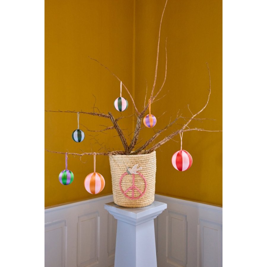 RICE Weihnachtskugel 3er Set �7 cm, Mehrfarbig