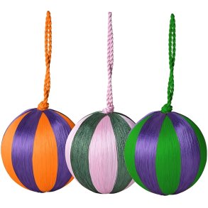 RICE Weihnachtskugel 3er Set �7 cm, Mehrfarbig