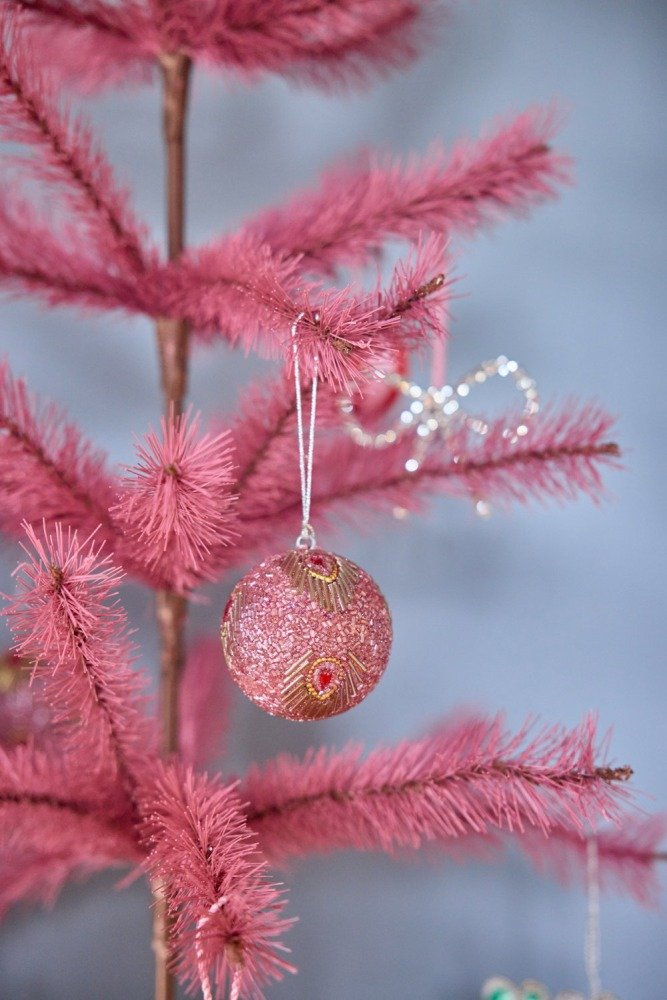 RICE Weihnachtskugel �7 cm, Peacock