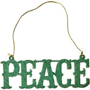 RICE Weihnachtsanh&auml;nger Peace 15 cm, Gr&uuml;n