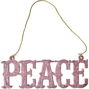 RICE Weihnachtsanh&auml;nger Peace 15 cm, Pink