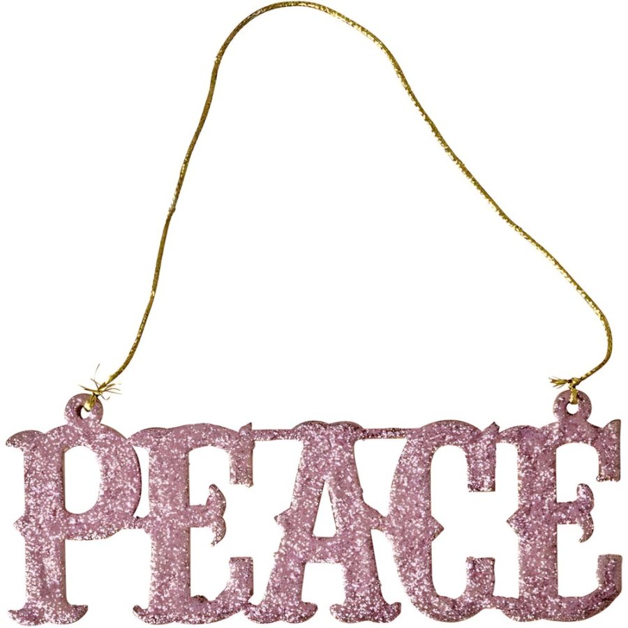 RICE Weihnachtsanh&auml;nger Peace 15 cm, Pink