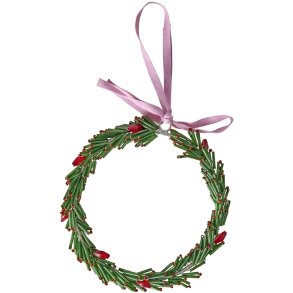 RICE Weihnachtsanh&auml;nger Kranz 12 cm, Gr&uuml;n