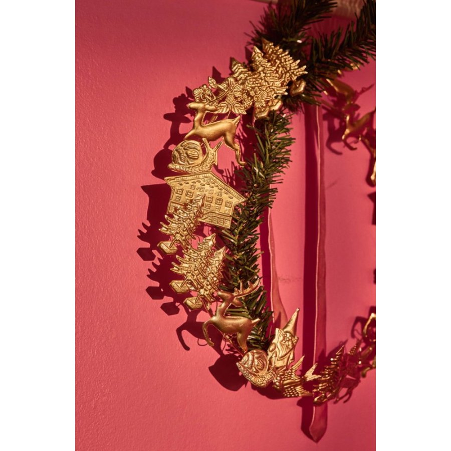 RICE Weihnachtskranz �34 cm, Gold