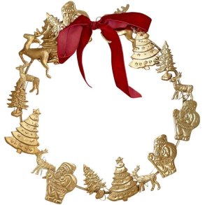 RICE Weihnachtskranz �34 cm, Gold