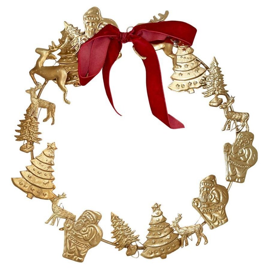 RICE Weihnachtskranz �34 cm, Gold