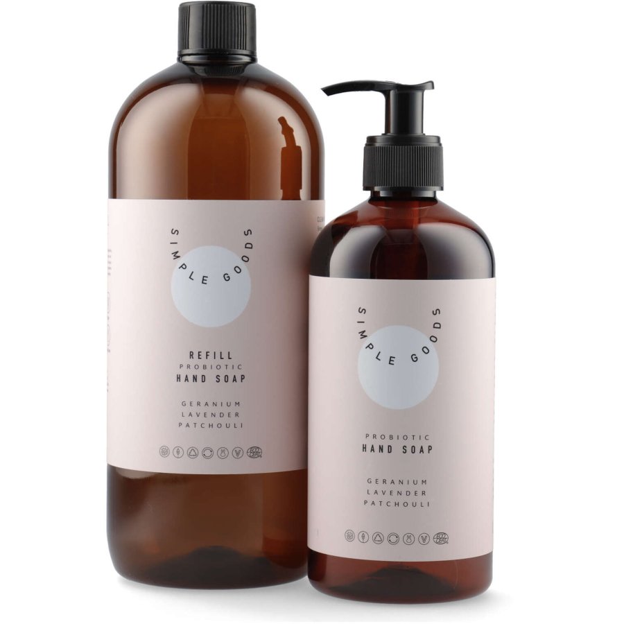 Simple Goods Handseife Nachfllflasche 1000 ml, Geranie/Lavendel/Patchouli