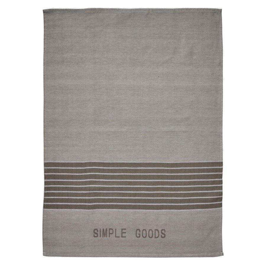 Simple Goods Geschirrtuch 50x70 cm, Grau gestreift