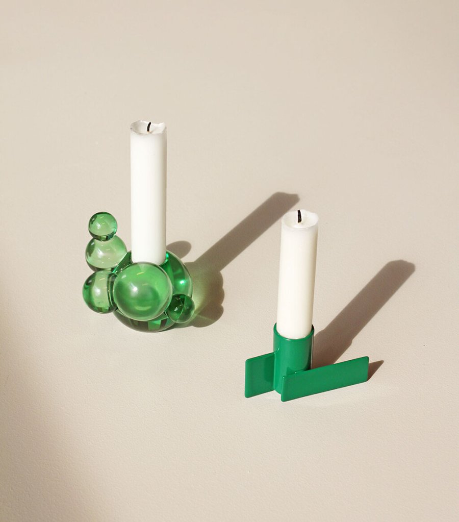 Stences Bubble Lysestage H9 cm, Grn