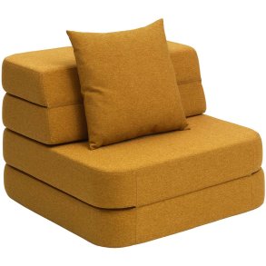 By KlipKlap KK 3 Fold Sofa Soft Single 70x210 cm, Mustard